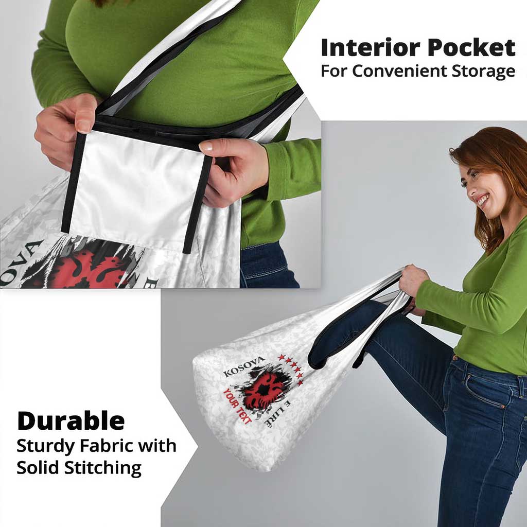 Personalized Kosova E Lire Grocery Bag Kosova Albanian Flag - Wonder Print Shop