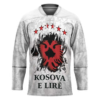Personalized Kosova E Lire Hockey Jersey Kosova Albanian Flag - Wonder Print Shop