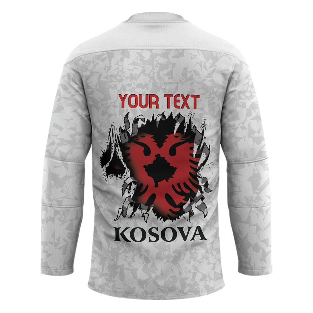 Personalized Kosova E Lire Hockey Jersey Kosova Albanian Flag - Wonder Print Shop