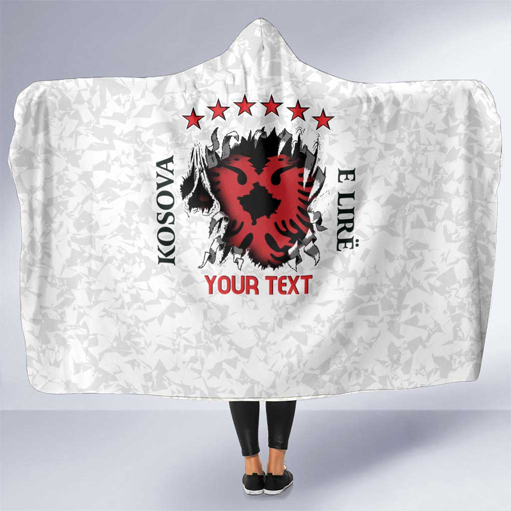 Personalized Kosova E Lire Hooded Blanket Kosova Albanian Flag - Wonder Print Shop