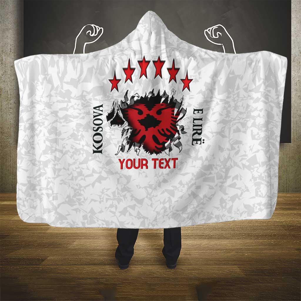 Personalized Kosova E Lire Hooded Blanket Kosova Albanian Flag - Wonder Print Shop