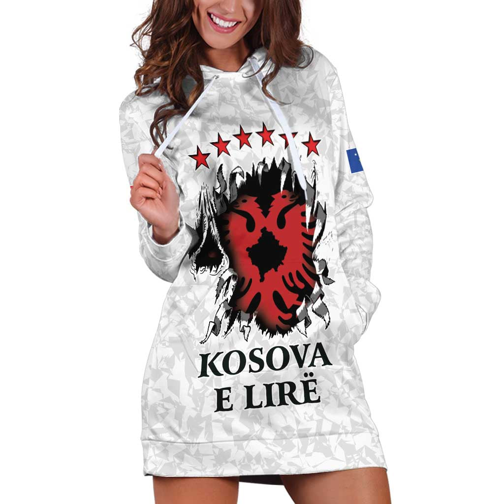 Personalized Kosova E Lire Hoodie Dress Kosova Albanian Flag - Wonder Print Shop
