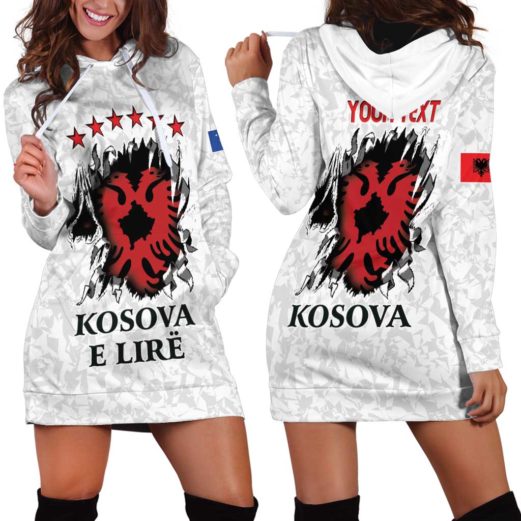 Personalized Kosova E Lire Hoodie Dress Kosova Albanian Flag - Wonder Print Shop