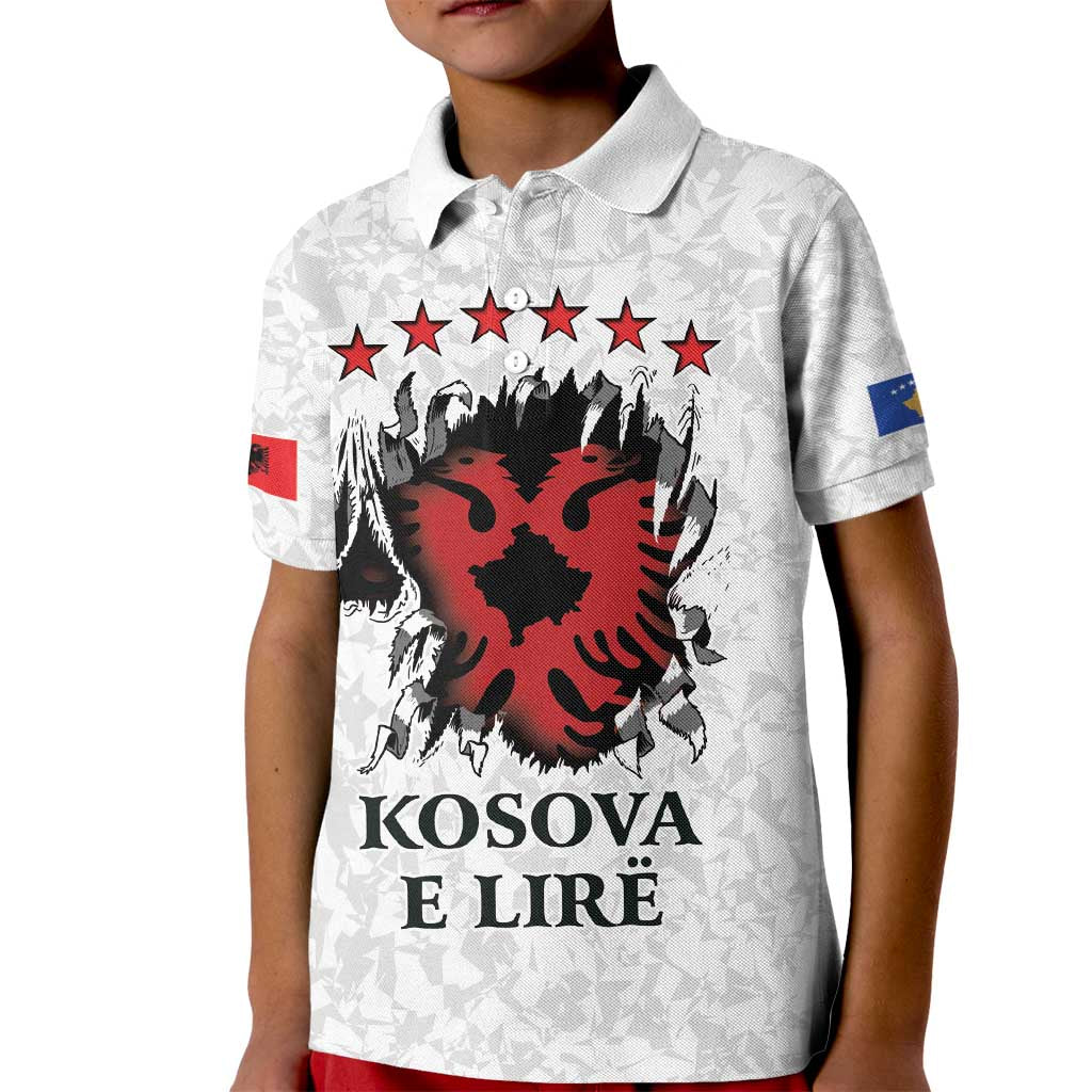 Personalized Kosova E Lire Kid Polo Shirt Kosova Albanian Flag - Wonder Print Shop