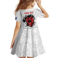Personalized Kosova E Lire Kid Short Sleeve Dress Kosova Albanian Flag - Wonder Print Shop