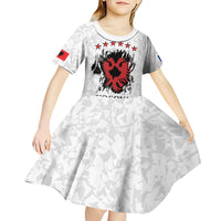 Personalized Kosova E Lire Kid Short Sleeve Dress Kosova Albanian Flag - Wonder Print Shop