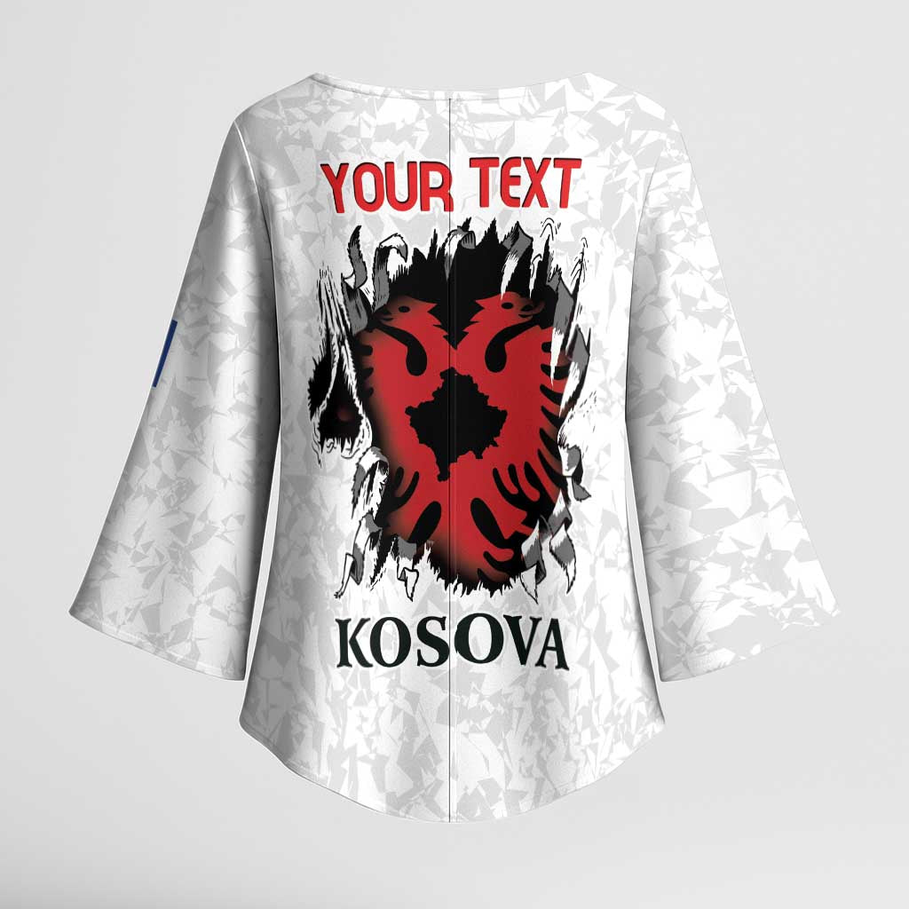 Personalized Kosova E Lire Kimono Sleeve Blouse Kosova Albanian Flag - Wonder Print Shop