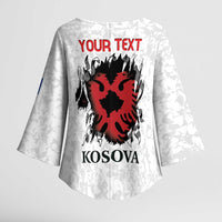 Personalized Kosova E Lire Kimono Sleeve Blouse Kosova Albanian Flag - Wonder Print Shop