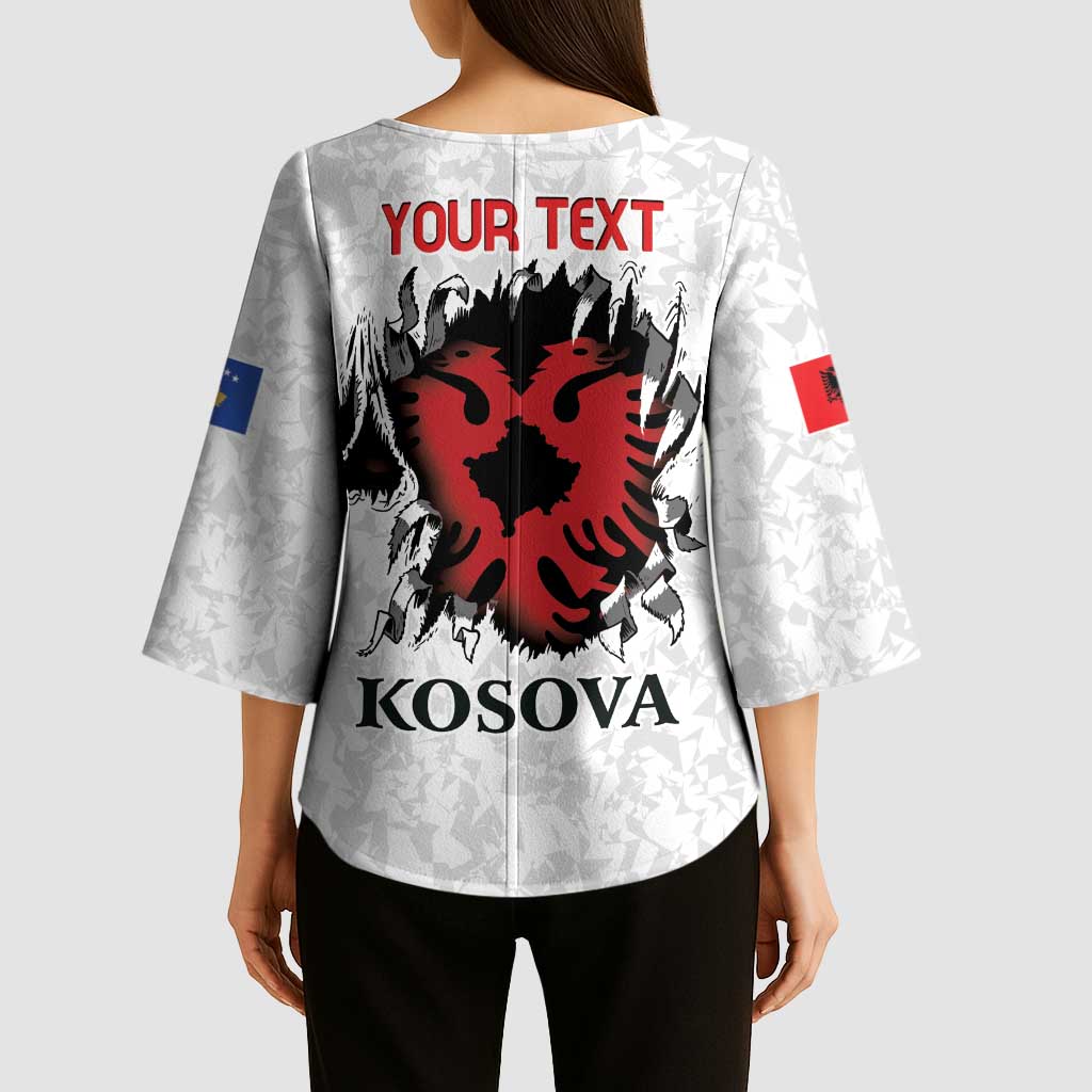 Personalized Kosova E Lire Kimono Sleeve Blouse Kosova Albanian Flag - Wonder Print Shop