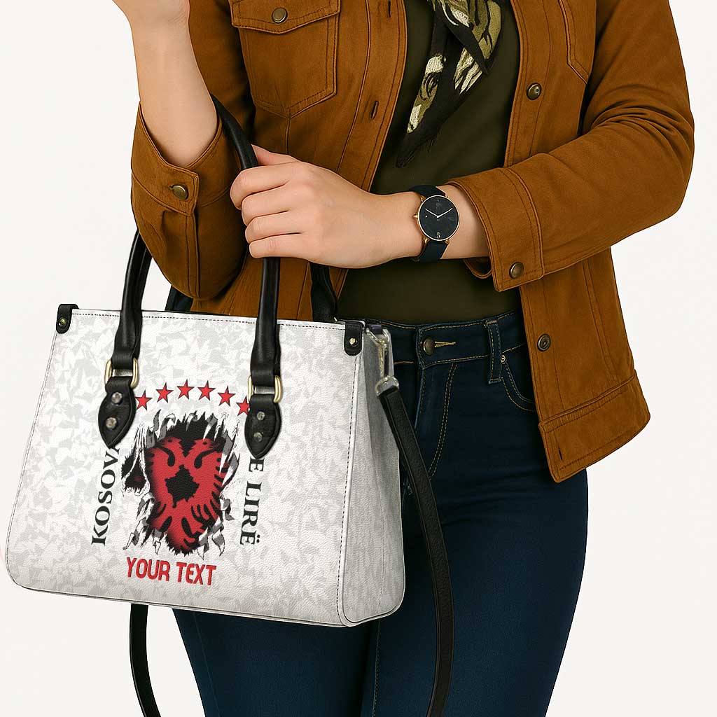 Personalized Kosova E Lire Leather Bag Kosova Albanian Flag - Wonder Print Shop