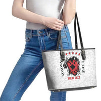 Personalized Kosova E Lire Leather Tote Bag Kosova Albanian Flag - Wonder Print Shop
