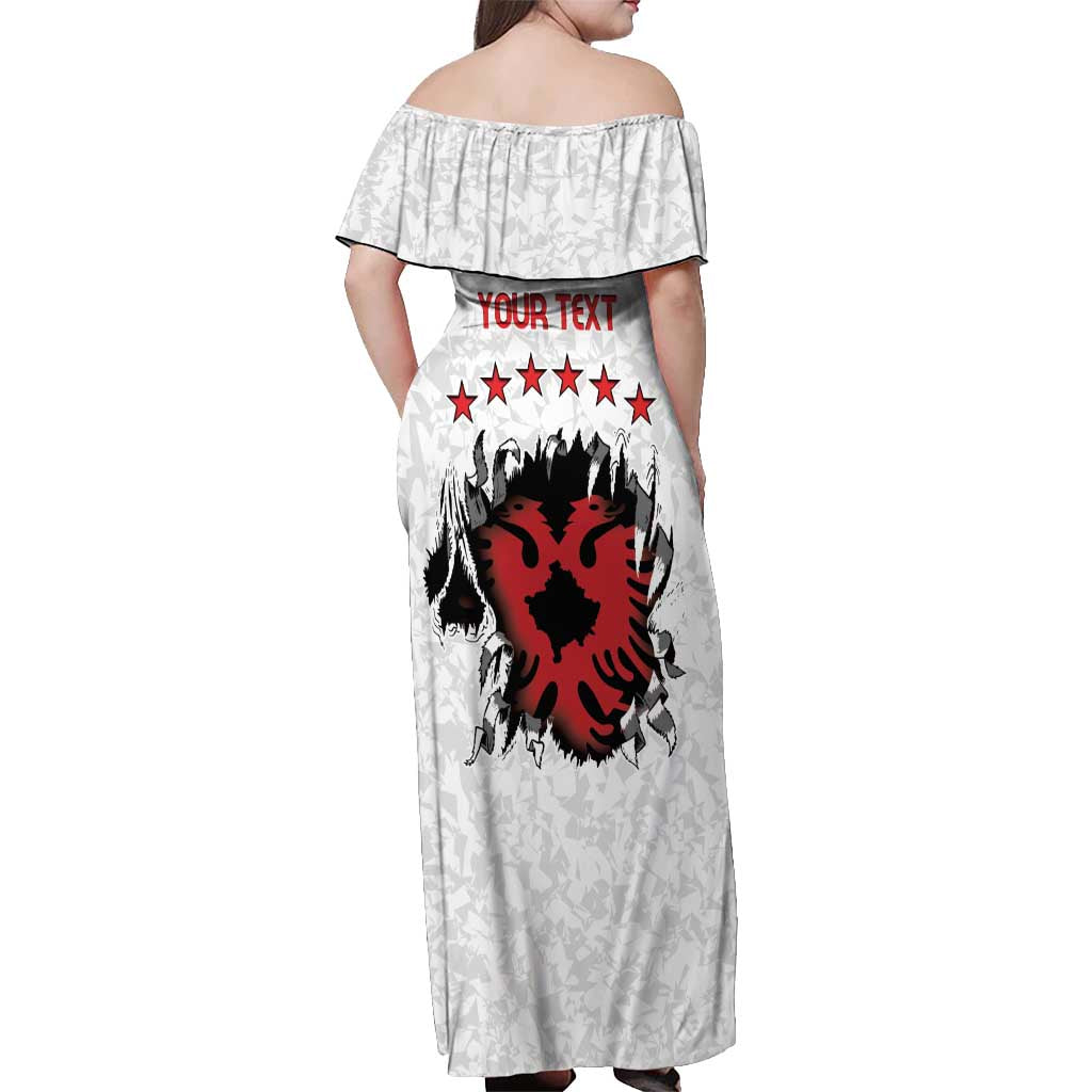 Personalized Kosova E Lire Off Shoulder Maxi Dress Kosova Albanian Flag - Wonder Print Shop