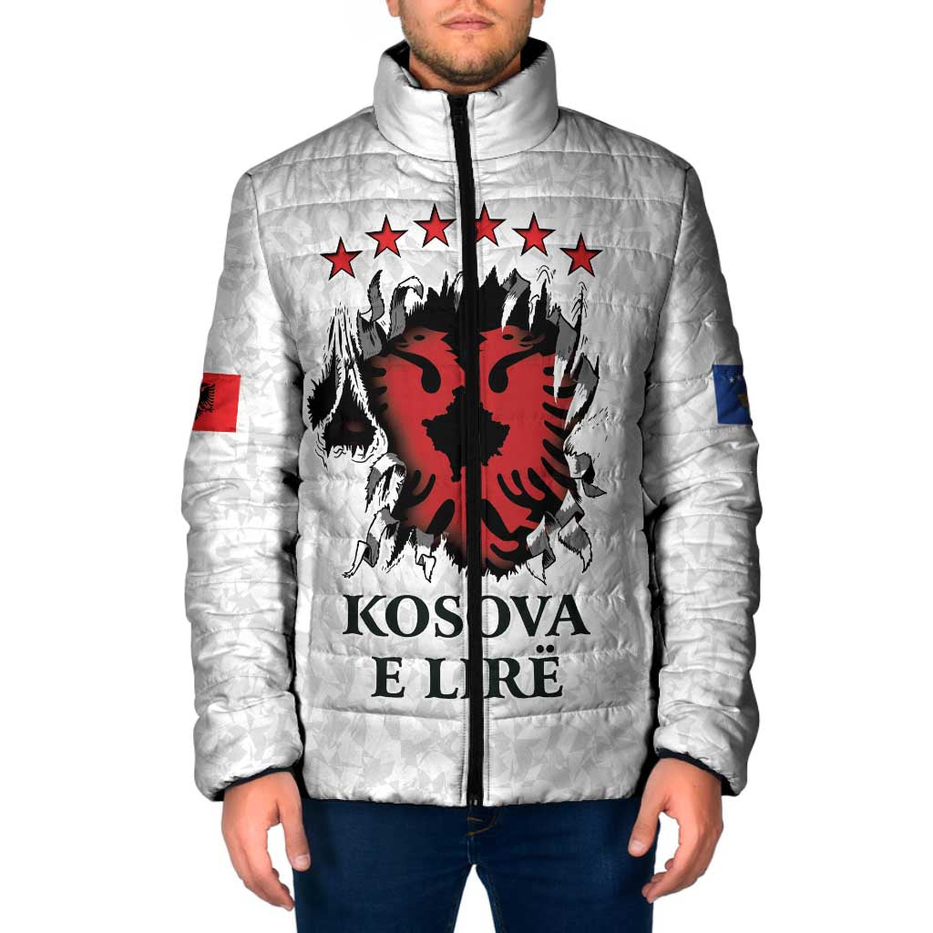 Personalized Kosova E Lire Padded Jacket Kosova Albanian Flag - Wonder Print Shop