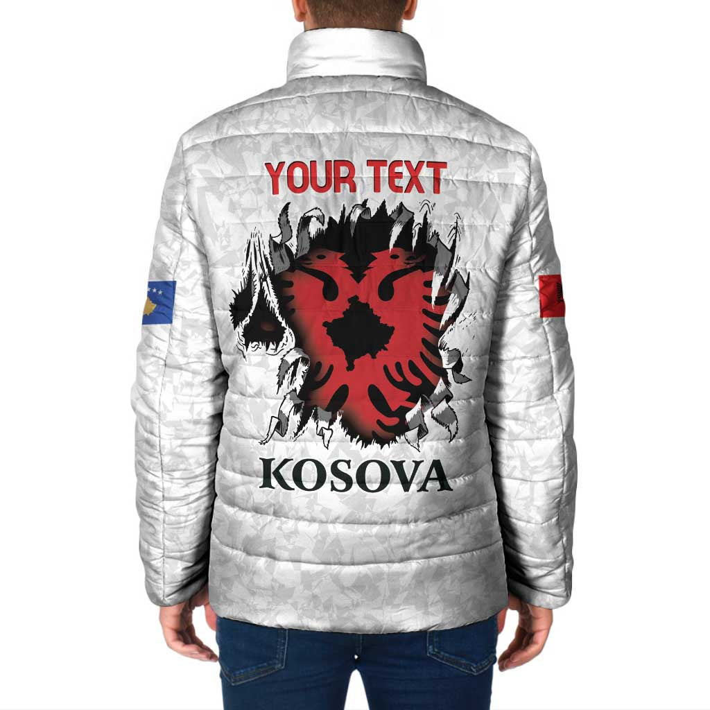 Personalized Kosova E Lire Padded Jacket Kosova Albanian Flag - Wonder Print Shop