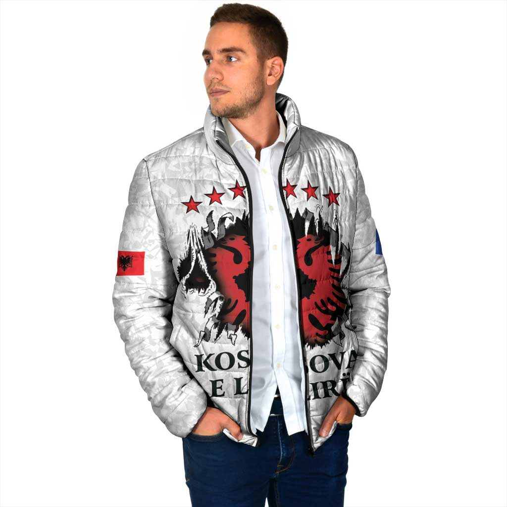 Personalized Kosova E Lire Padded Jacket Kosova Albanian Flag - Wonder Print Shop