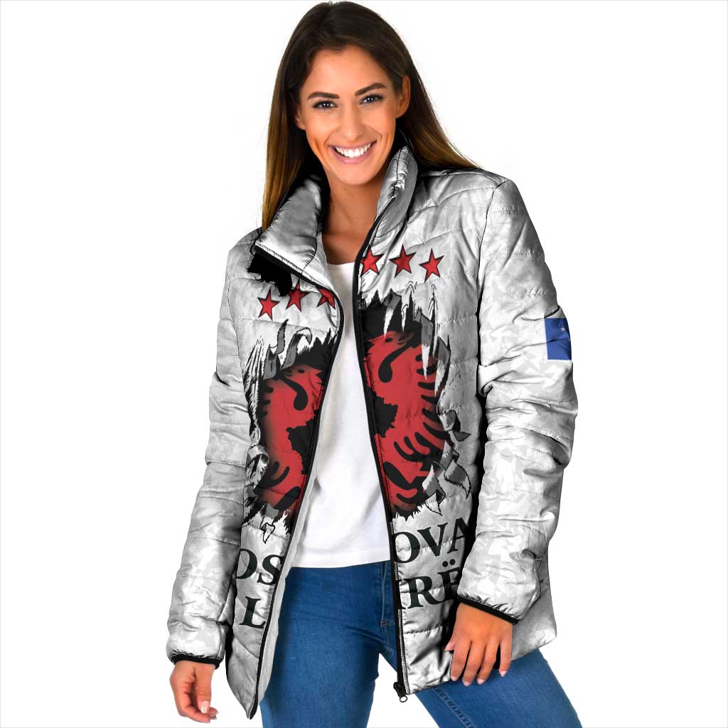 Personalized Kosova E Lire Padded Jacket Kosova Albanian Flag - Wonder Print Shop
