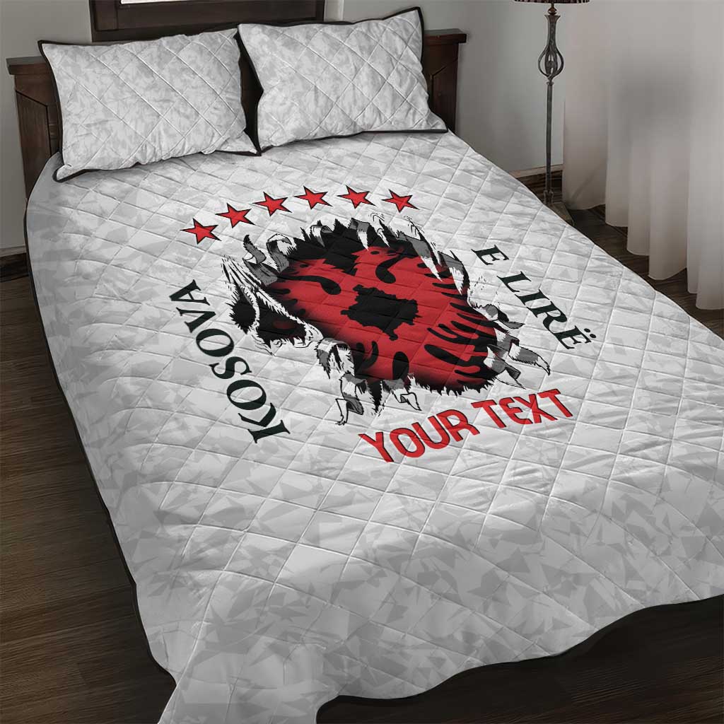 Personalized Kosova E Lire Quilt Bed Set Kosova Albanian Flag - Wonder Print Shop