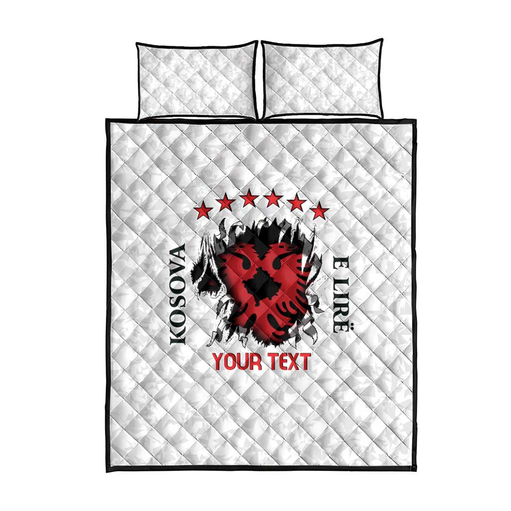 Personalized Kosova E Lire Quilt Bed Set Kosova Albanian Flag - Wonder Print Shop