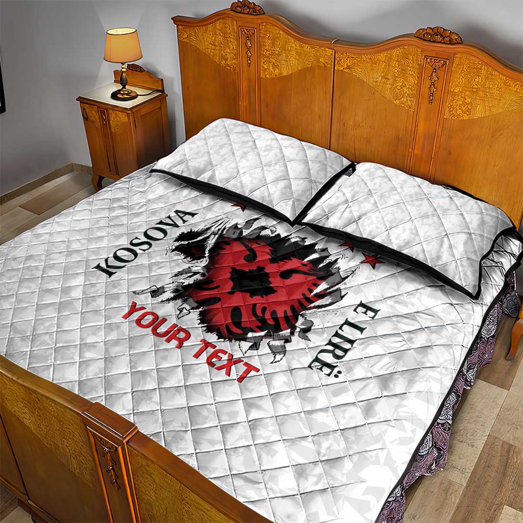 Personalized Kosova E Lire Quilt Bed Set Kosova Albanian Flag - Wonder Print Shop
