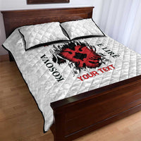 Personalized Kosova E Lire Quilt Bed Set Kosova Albanian Flag - Wonder Print Shop