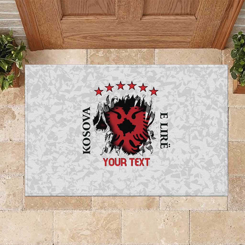 Personalized Kosova E Lire Rubber Doormat Kosova Albanian Flag - Wonder Print Shop