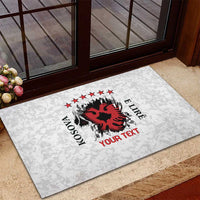 Personalized Kosova E Lire Rubber Doormat Kosova Albanian Flag - Wonder Print Shop