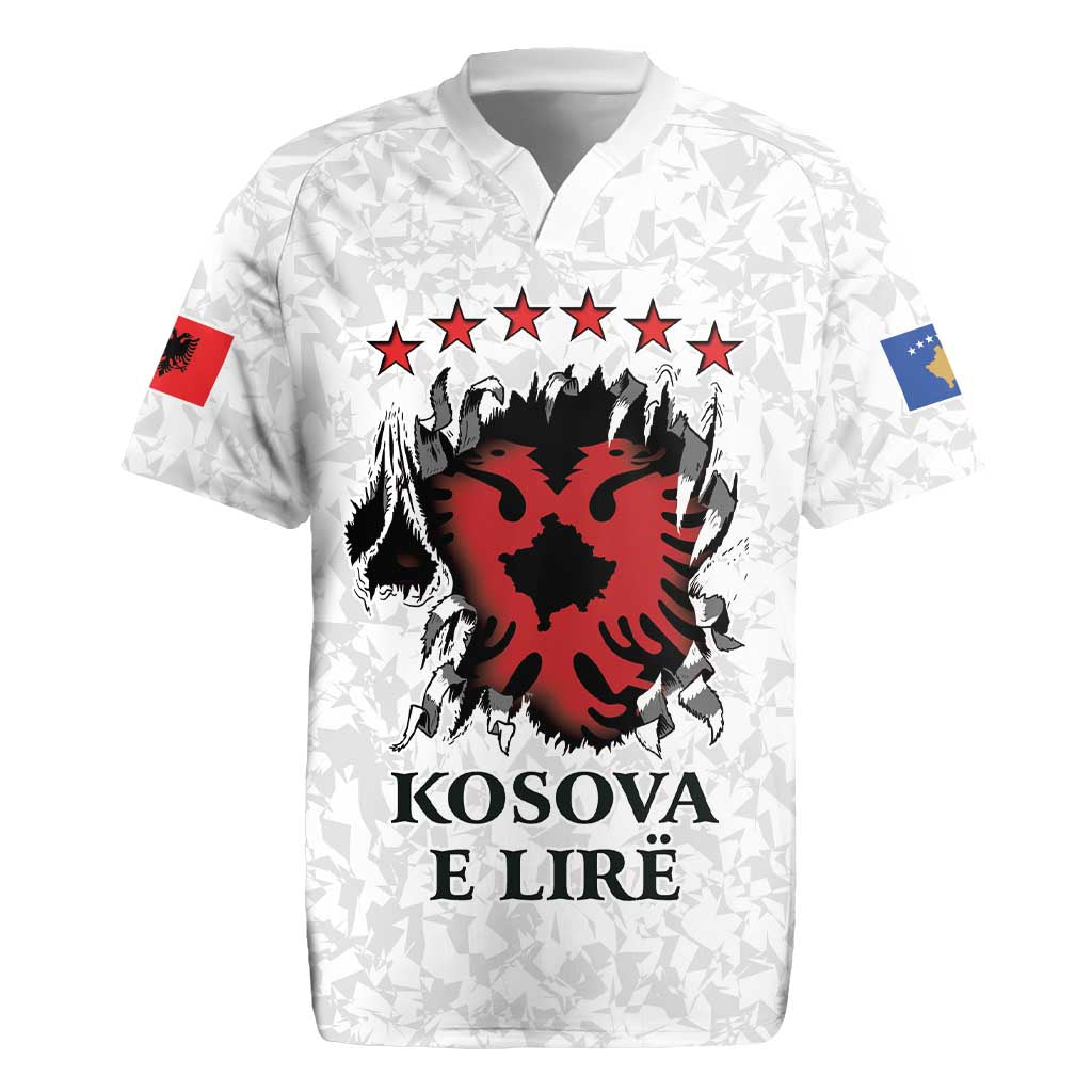 Personalized Kosova E Lire Rugby Jersey Kosova Albanian Flag - Wonder Print Shop
