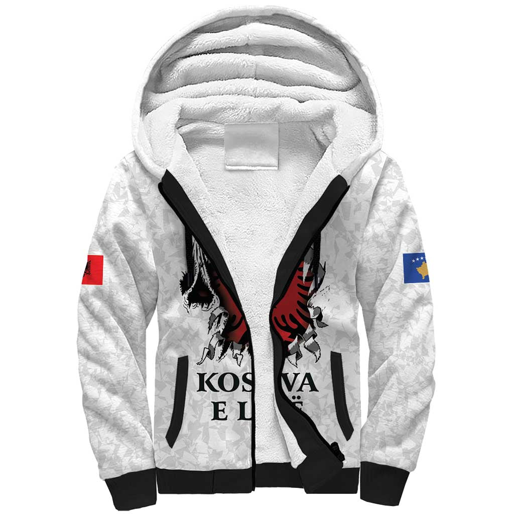 Personalized Kosova E Lire Sherpa Hoodie Kosova Albanian Flag - Wonder Print Shop