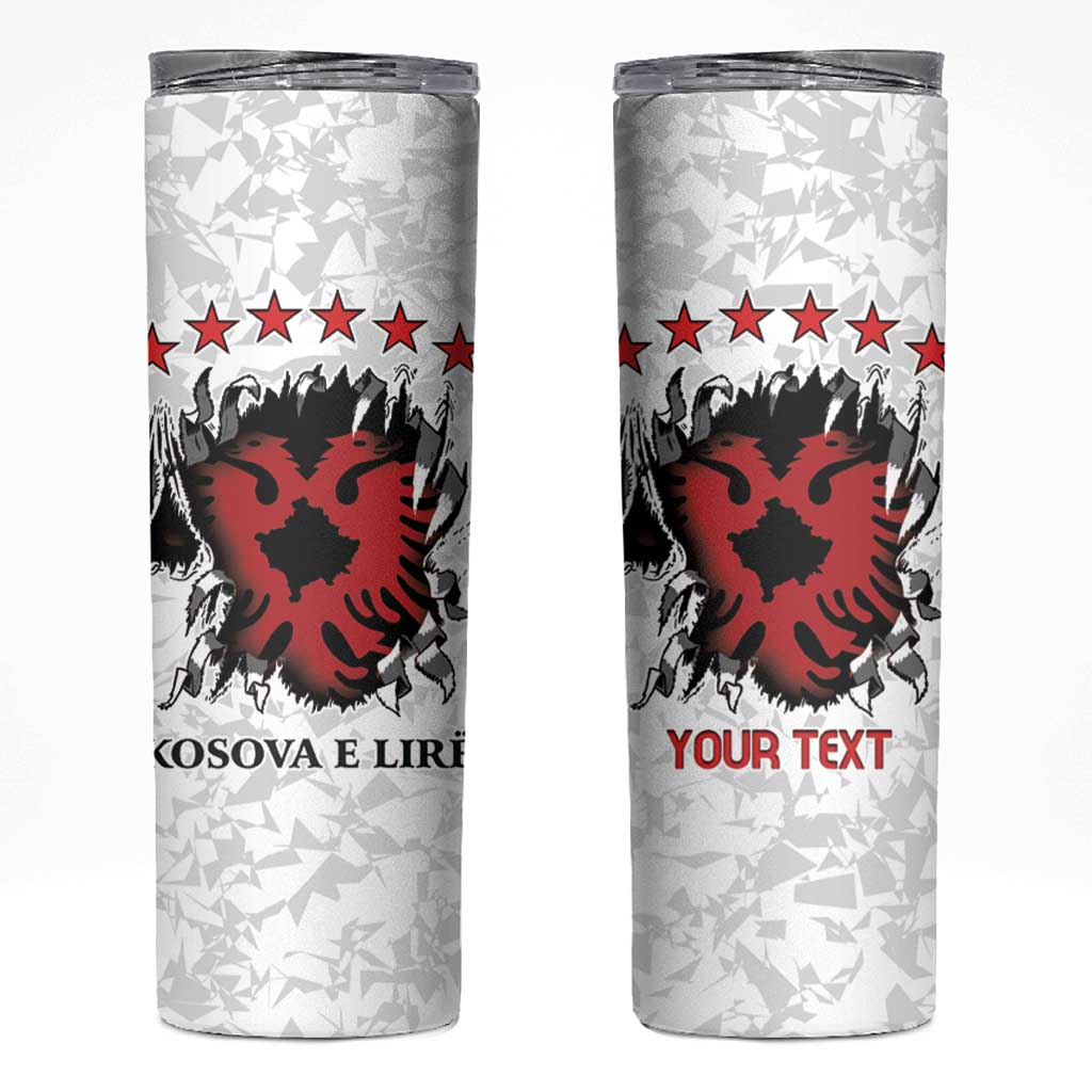 Personalized Kosova E Lire Skinny Tumbler Kosova Albanian Flag - Wonder Print Shop