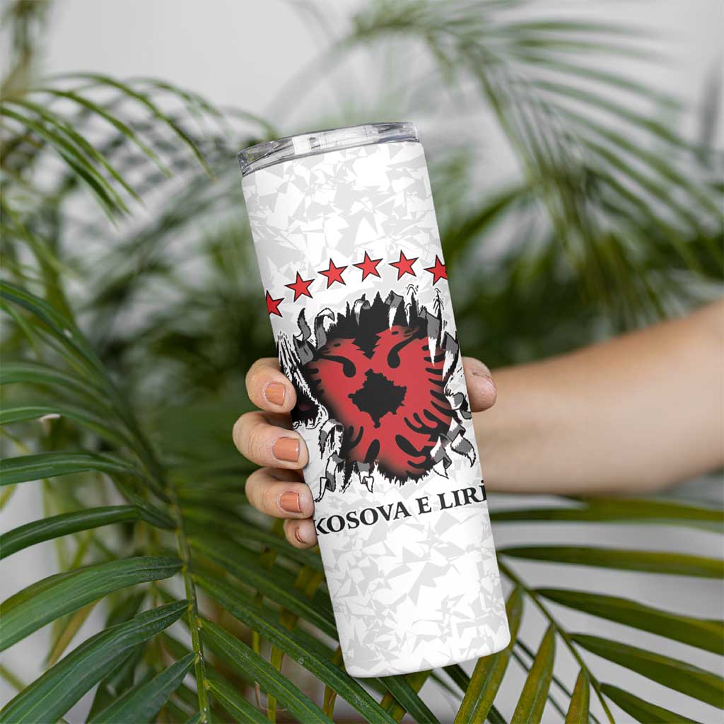 Personalized Kosova E Lire Skinny Tumbler Kosova Albanian Flag - Wonder Print Shop
