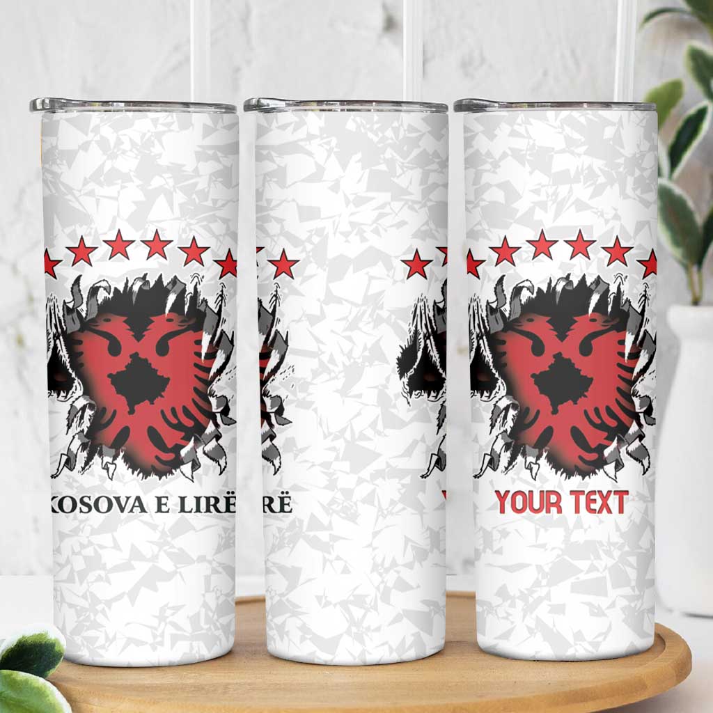 Personalized Kosova E Lire Skinny Tumbler Kosova Albanian Flag - Wonder Print Shop