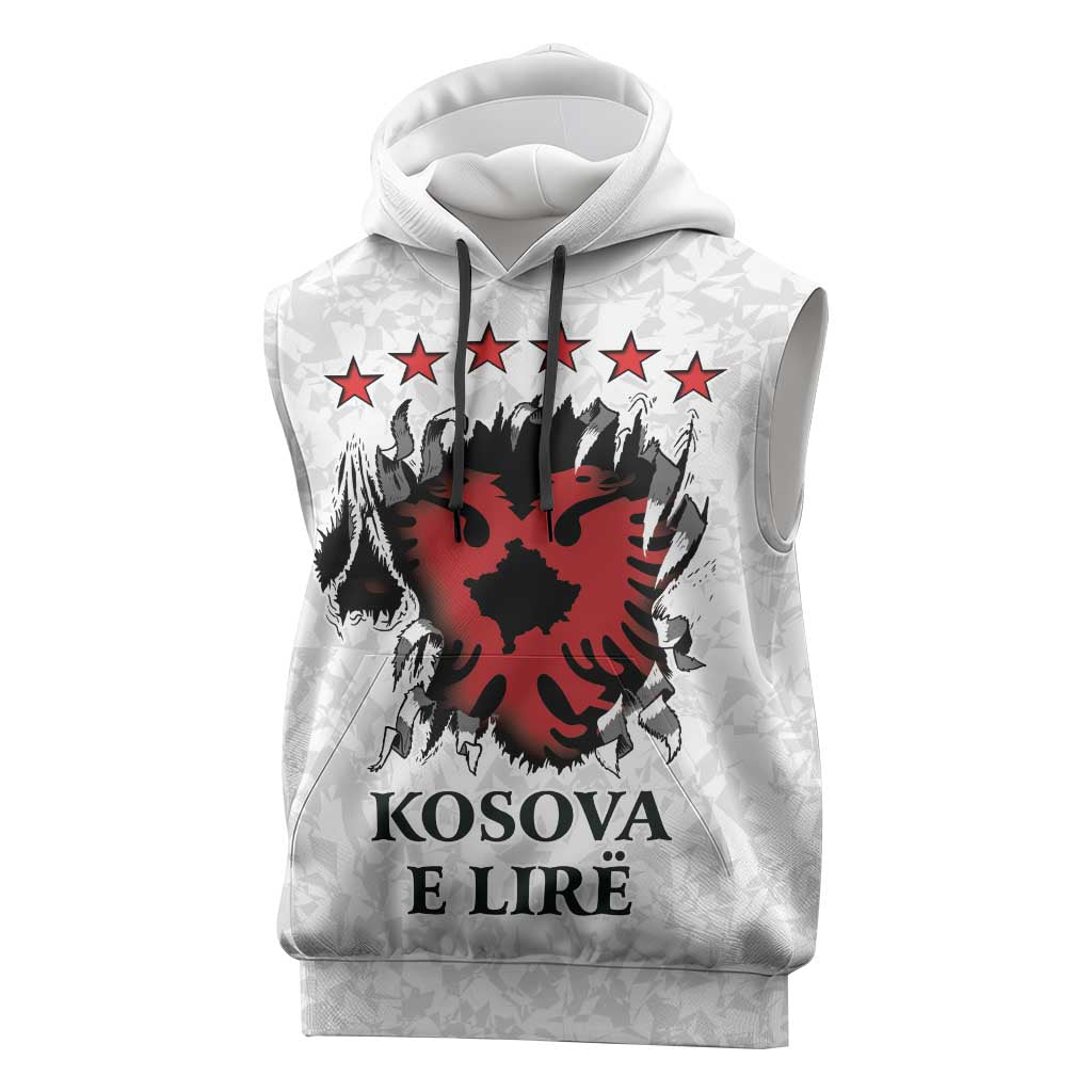 Personalized Kosova E Lire Sleeveless Hoodie Kosova Albanian Flag - Wonder Print Shop