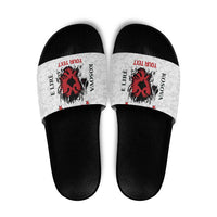Personalized Kosova E Lire Slide Sandals Kosova Albanian Flag - Wonder Print Shop