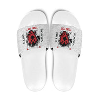 Personalized Kosova E Lire Slide Sandals Kosova Albanian Flag - Wonder Print Shop