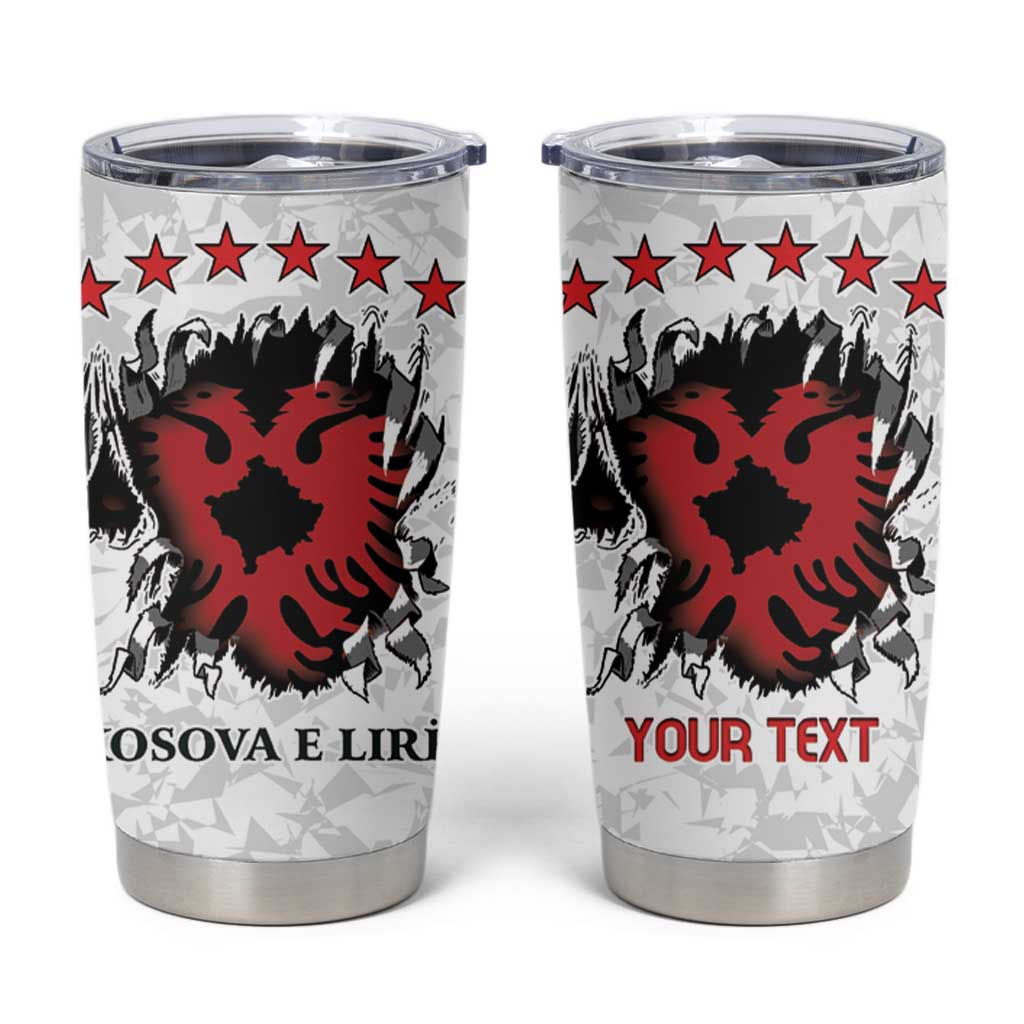 Personalized Kosova E Lire Tumbler Cup Kosova Albanian Flag - Wonder Print Shop