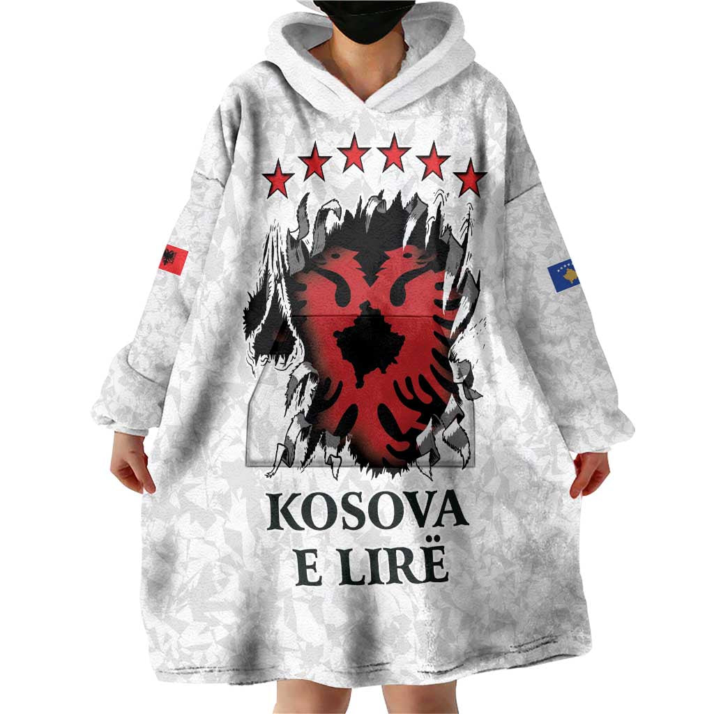 Personalized Kosova E Lire Wearable Blanket Hoodie Kosova Albanian Flag - Wonder Print Shop