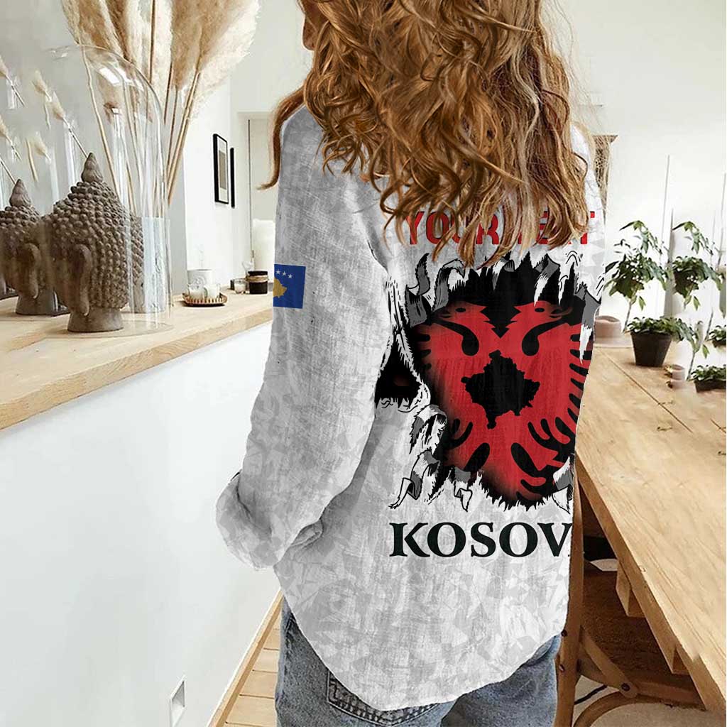Personalized Kosova E Lire Women Casual Shirt Kosova Albanian Flag - Wonder Print Shop