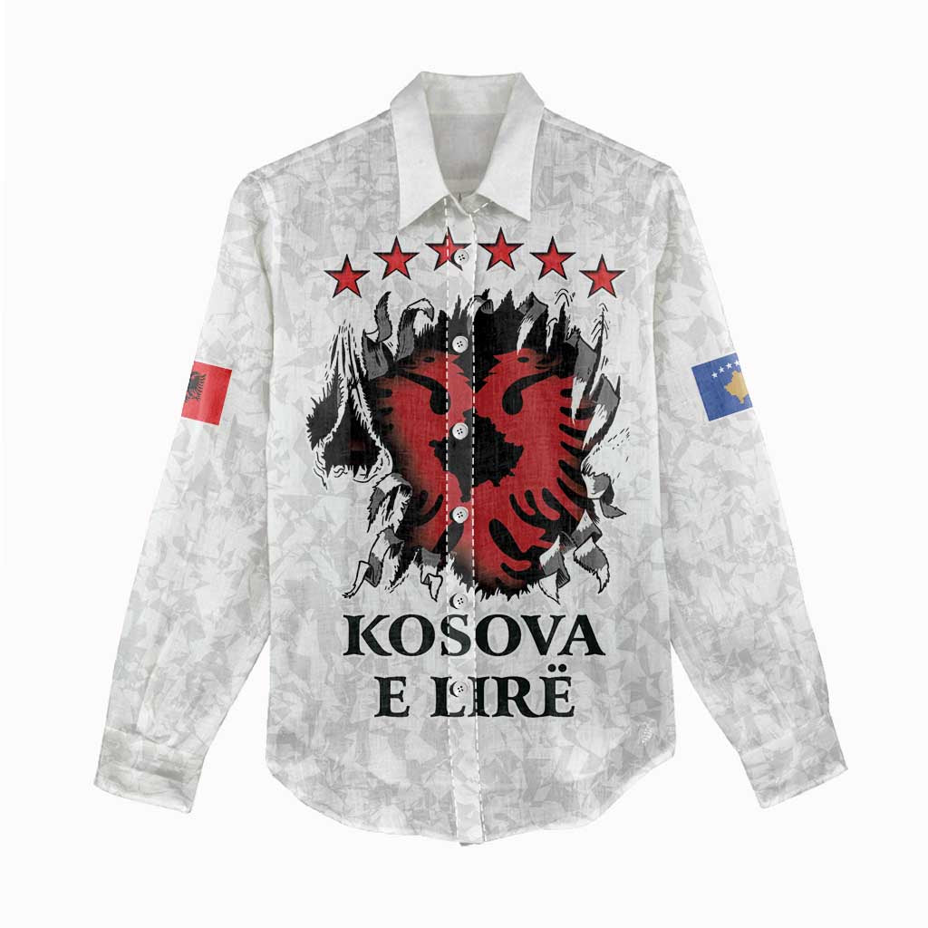 Personalized Kosova E Lire Women Casual Shirt Kosova Albanian Flag - Wonder Print Shop