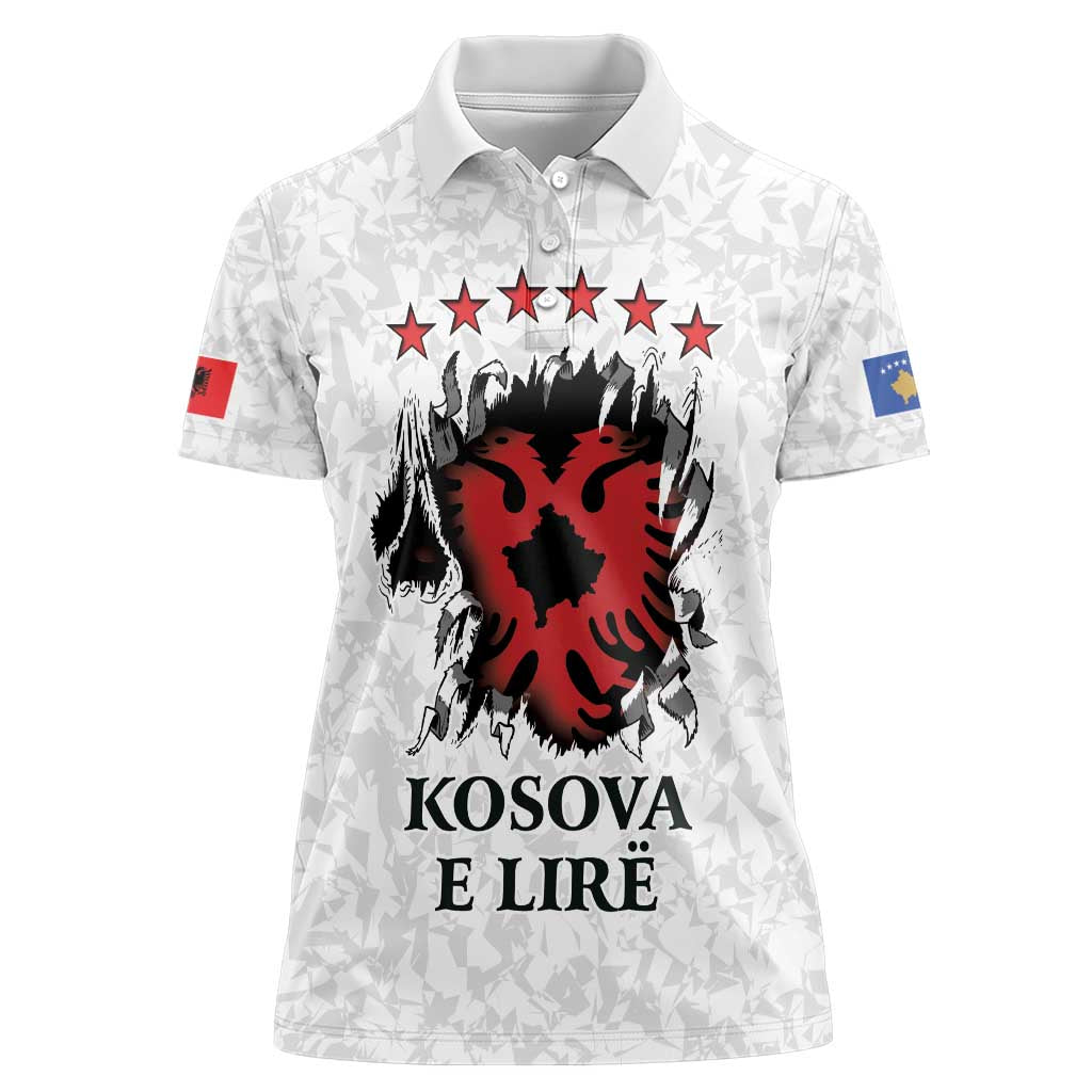 Personalized Kosova E Lire Women Polo Shirt Kosova Albanian Flag - Wonder Print Shop