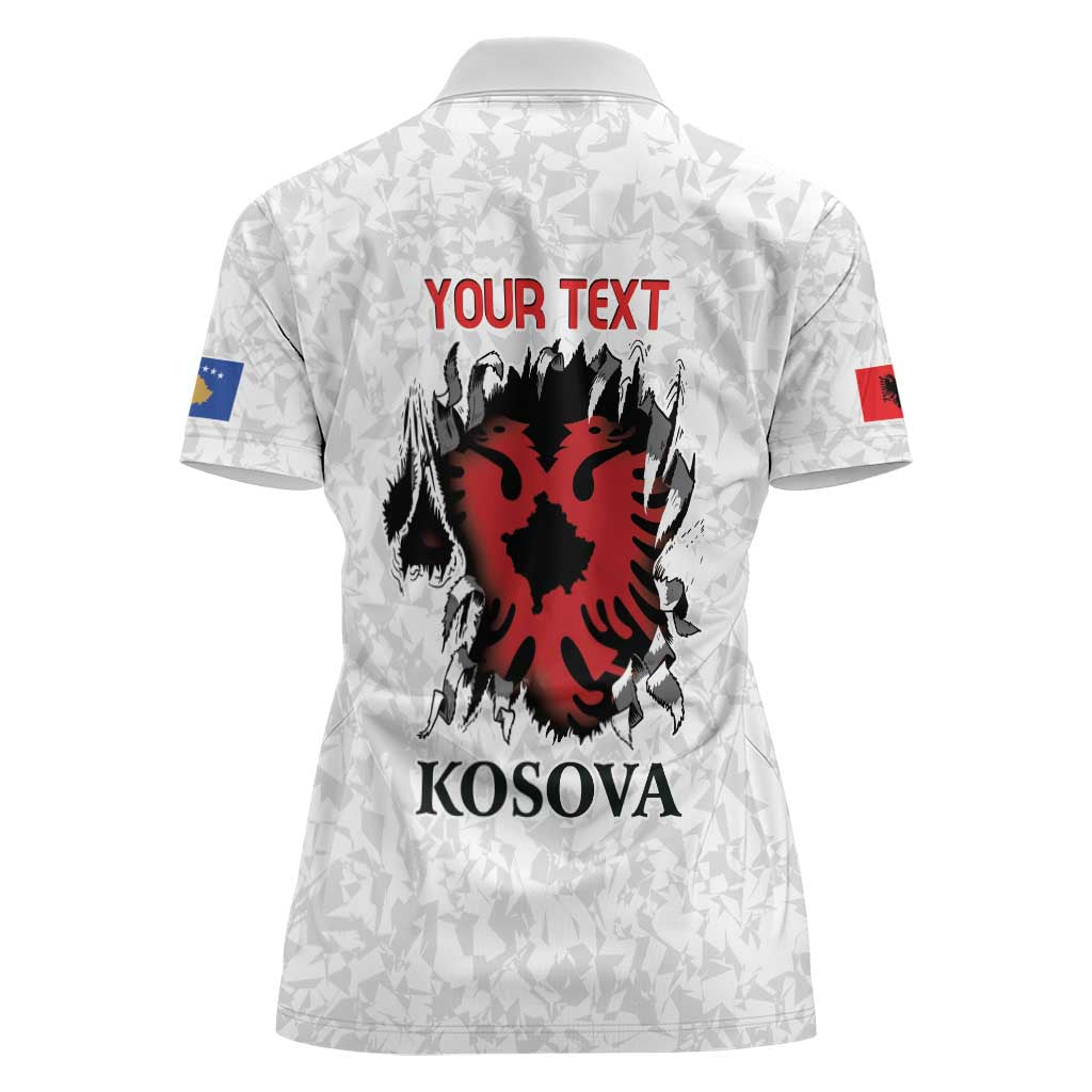 Personalized Kosova E Lire Women Polo Shirt Kosova Albanian Flag - Wonder Print Shop
