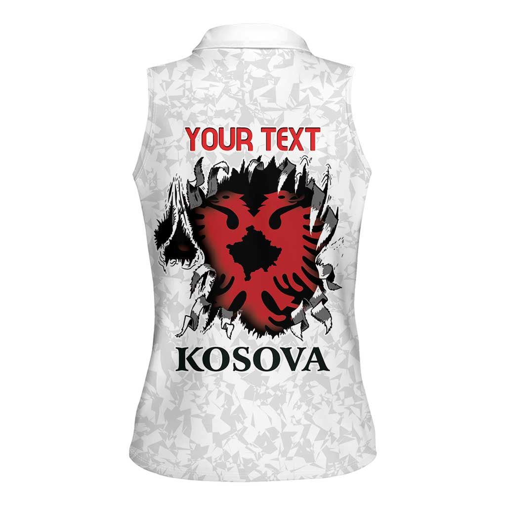 Personalized Kosova E Lire Women Sleeveless Polo Shirt Kosova Albanian Flag - Wonder Print Shop