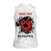 Personalized Kosova E Lire Women Sleeveless Polo Shirt Kosova Albanian Flag - Wonder Print Shop