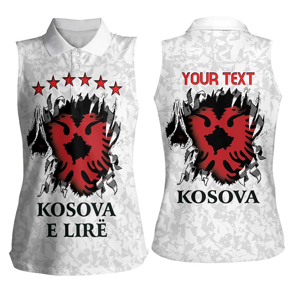 Personalized Kosova E Lire Women Sleeveless Polo Shirt Kosova Albanian Flag - Wonder Print Shop