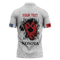 Personalized Kosova E Lire Zipper Polo Shirt Kosova Albanian Flag - Wonder Print Shop