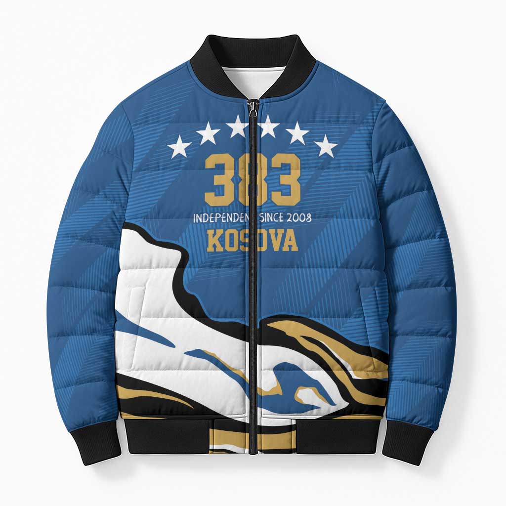 Personalized Kosova Nje Komb Nje Gjak Bomber Puffer Jacket Kosova 383 Independent Sice 2008 - Wonder Print Shop