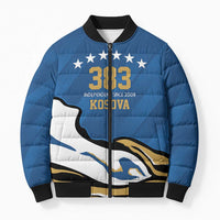Personalized Kosova Nje Komb Nje Gjak Bomber Puffer Jacket Kosova 383 Independent Sice 2008 - Wonder Print Shop