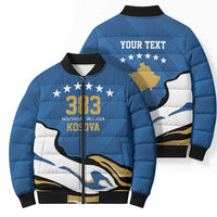 Personalized Kosova Nje Komb Nje Gjak Bomber Puffer Jacket Kosova 383 Independent Sice 2008 - Wonder Print Shop