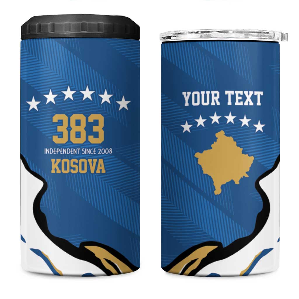 Personalized Kosova Nje Komb Nje Gjak 4 in 1 Can Cooler Tumbler Kosova 383 Independent Sice 2008 - Wonder Print Shop