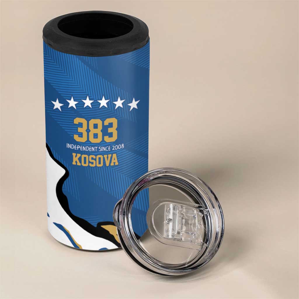 Personalized Kosova Nje Komb Nje Gjak 4 in 1 Can Cooler Tumbler Kosova 383 Independent Sice 2008 - Wonder Print Shop