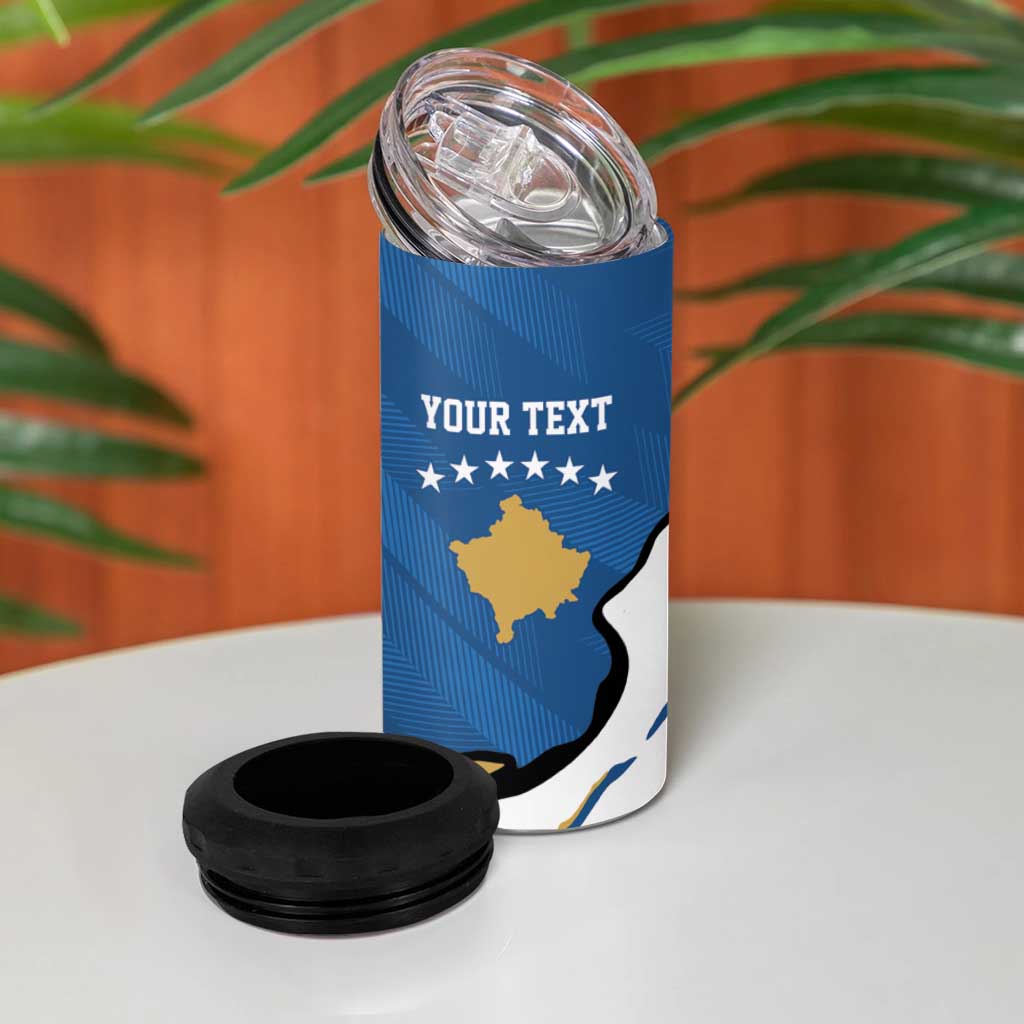 Personalized Kosova Nje Komb Nje Gjak 4 in 1 Can Cooler Tumbler Kosova 383 Independent Sice 2008 - Wonder Print Shop